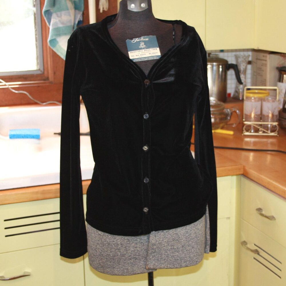 Park Avenue Velvet Button Up Women's Top